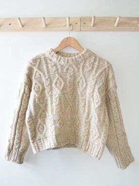 Handmade soft wool fisherman sweater